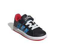 adidas Unisex Children's Grand Court Spider-Man K Shoes Low (Non Football), Spider Man Black Light Blue Pure Ruby, 1 UK