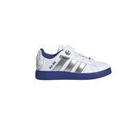 adidas Unisex Children's Star Wars Droids Grand Court 2.0 Elastic Lace Sportswear Shoes (Little Kid) Trainers, White Silver Metallic Team Royal Blue, 2.5 Big Kid