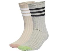 adidas Unisex Comfort Socks 2 Pairs, Medium Grey Heather / Wonder Beige / Black / White, 6.5-8