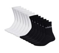 adidas Unisex Crew Socks 12-Pack - Linear Cushioned Logo, Padded