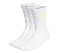 adidas Unisex Cushioned Crew Socks 3 Pairs, White / Lucid Cyan / Lucid Lemon / Lucid Pink, 8.5-10