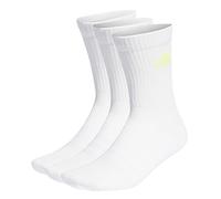 adidas Unisex Cushioned Crew Socks 3 Pairs, White / Lucid Cyan / Lucid Lemon / Lucid Pink, 8.5-10