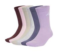 adidas Unisex CUSHIONED CREW SOCKS 6 PAIR PACK, Aurora Ruby/Preloved Violet/Powder Plum/Light Grey Heather, 10.5-12.5