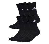 Adidas Cushioned Crew Socks - Unisex 6-Pack Black/Black/White 10.5-12.5