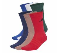 adidas Unisex Cushioned Crew Socks 6 Pair Pack Socks, team royal blue/dark blue/warm clay/pure ruby, L