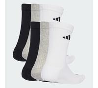 adidas Unisex CUSHIONED CREW SOCKS 6 PAIR PACK, White/Medium Grey Heather/Black, 8.5-10