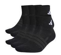 adidas Unisex Cushioned Essentials Ankle Socks 6 Pair Pack, black/black/white, 4.5-6