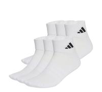 adidas Unisex Cushioned Essentials Ankle Socks 6 Pair Pack, white/white/black, 10.5-12.5