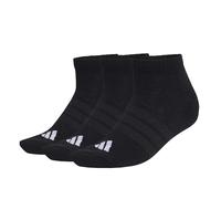 adidas Unisex CUSHIONED ESSENTIALS LOW CUT SOCKS 3 PAIR PACK, black/black/white, 10.5-12.5