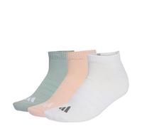 adidas Unisex CUSHIONED ESSENTIALS LOW CUT SOCKS 3 PAIR PACK, blush pink/white/Wonder Sage, 10.5-12.5