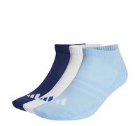 adidas Unisex CUSHIONED ESSENTIALS LOW CUT SOCKS 3 PAIR PACK, dark blue/white/glow blue, 2.5-4