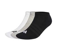 adidas Unisex CUSHIONED ESSENTIALS LOW CUT SOCKS 3 PAIR PACK, medium grey heather/white/black, 10.5-12.5