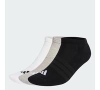 adidas Unisex CUSHIONED ESSENTIALS LOW CUT SOCKS 3 PAIR PACK, medium grey heather/white/black, 6.5-8