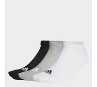adidas Unisex Cushioned Low-Cut Socks 3 Pairs, Medium Grey Heather/White/Black, 10.5-12.5
