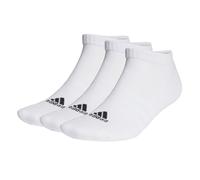 adidas Unisex Cushioned Low-Cut Socks 3 Pairs, White / Black, 6.5-8