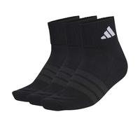 adidas Unisex CUSHIONED SPORTSWEAR ANKLE SOCKS 3 PAIR PACK, black/black/white, 10.5-12.5
