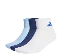 adidas Unisex CUSHIONED SPORTSWEAR ANKLE SOCKS 3 PAIR PACK, dark blue/white/glow blue, 2.5-4