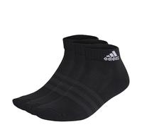 adidas Unisex Cushioned Sportswear Ankle Socks 3 Pairs, Black/White, 6.5-8