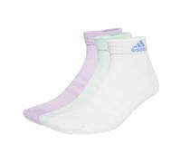 adidas Unisex Cushioned Sportswear Ankle Socks 3 Pairs, Powder Plum/White/Halo Mint, 2.5-4