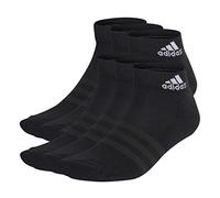 adidas Unisex Cushioned Sportswear Ankle Socks 6 Pairs, Black/White, 4.5-6