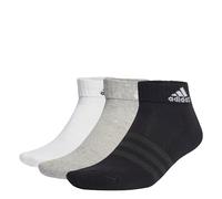 adidas Unisex Cushioned Sportswear Ankle Socks 6 Pairs, Medium Grey Heather/White/Black, 4.5-5.5(S)