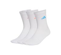 adidas Unisex CUSHIONED SPORTSWEAR CREW SOCKS 3 PAIR PACK, white/Lucid Orange/lucid red, 6.5-8