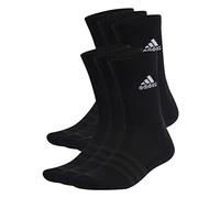 adidas Unisex Cushioned Sportswear Crew Socks 6 Pairs, Black / White, 8.5-10