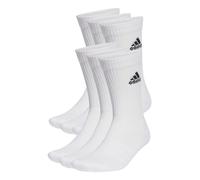 adidas Unisex Cushioned Sportswear Crew Socks 6 Pairs, White/Black, 4.5-6