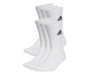 adidas Unisex Cushioned Sportswear Crew Socks 6 Pairs, White/Black, 4.5-6