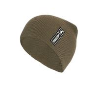 adidas Unisex Essentials Label Beanie Hat, Olive strata/White, M-L
