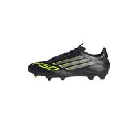 adidas Unisex F50 League Firm Ground Football Boots, Core Black/Iron Metallic/Lucid Lemon, 7.5 UK