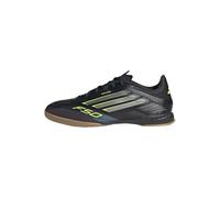 adidas Unisex F50 League Indoor Football Boots, Core Black/Iron Metallic/Lucid Lemon, 7.5 UK