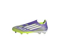 adidas Unisex F50 League Laceless Firm Ground Football Boots, Purple Rush/Cloud White/Lucid Lemon, 12 UK