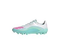 adidas Unisex F50 Messi League 2G/3G Artificial Ground Football Boots, FTWR White/Lucid Pink/Flash Aqua, 10 UK