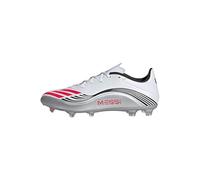 adidas Unisex F50 Messi League Firm Multi Ground Football Boots, Cloud White/Lucid Red/Silver Metallic, 7 UK