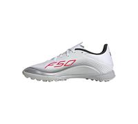 adidas Unisex F50 Messi League Turf Football Boots, Cloud White/Lucid Red/Silver Metallic, 12.5 UK