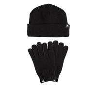 adidas Unisex Glove + Beanie Pack Hat, Black/White, S-M