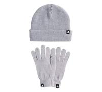 adidas Unisex GLOVE + BEANIE PACK, Light Grey Heather/White, L