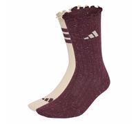 adidas Unisex Glow Sock 2 Pair Pack Socks, Crystal Linen/maroon, S
