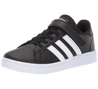 adidas Unisex Grand Court Tennis Shoes, Black White White Hook and Loop, 2 UK