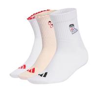 adidas Unisex Graphic Socks 3 Pair Pack, wonder quartz/white/pure ruby, 10.5-12.5