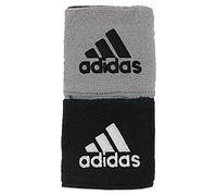 adidas Unisex Interval Reversible Wristbands, Black/White/Aluminum 2, One size