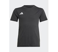 adidas Unisex Junior Running Team T-Shirt, Black/White, Size 9-10 Years Black/White
