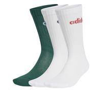 adidas Unisex Kid LINEAR CREW SOCKS CUSHIONED SOCKS 3 PAIR PACK 6-7 Years