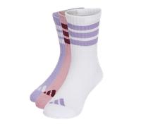 adidas Unisex Kids 3-Stripes Cushioned Crew Socks 3 Pair Pack Purple 3 Pairs New