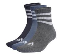 adidas Unisex Kids 3-Stripes Cushioned Sportswear Mid-Cut Socks 3 Pairs, Legend Ink/Preloved Ink S24 / Dark Grey Heather, 6-7 Years