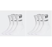 adidas Unisex Kids 3-Stripes Linear Half-Crew Cushioned Socks 3 Pairs, White/Black, 7-8 Years