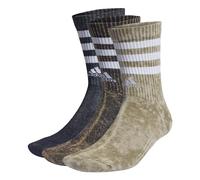 adidas Unisex Kids 3-Stripes Stonewash Crew Socks 3 Pairs, Shadow Olive/Olive Strata/Silver Pebble, 7-8 Years