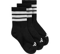 adidas Unisex Kids 3STRIPES CUSHIONED SPORTSWEAR CREW SOCKS 3 PAIR PACK, black/white/white, 5-6 Years