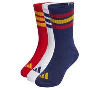 adidas Unisex Kids 3STRIPES CUSHIONED SPORTSWEAR CREW SOCKS 3 PAIR PACK, dark blue/team power red 2/white, 4-5 Years